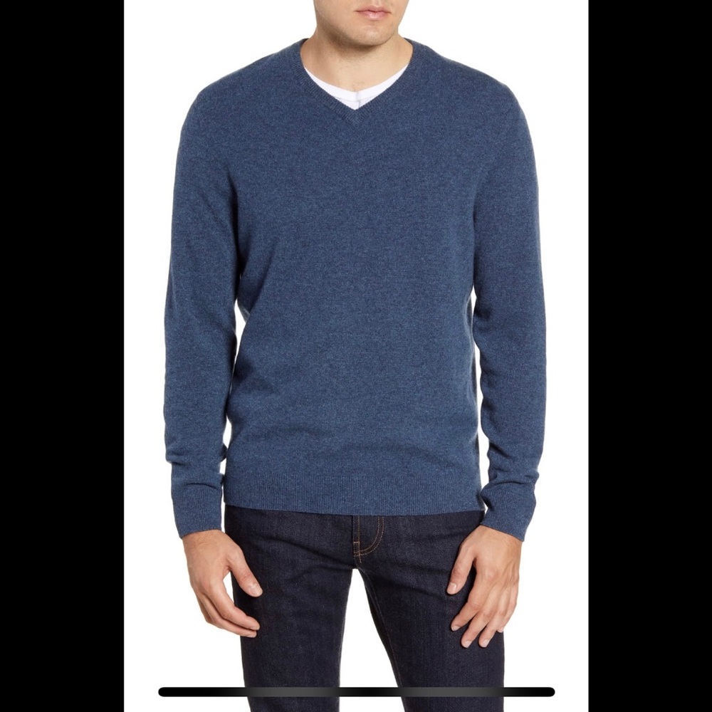NWOT NORDSTROM Cashmere V-Neck Sweater XL